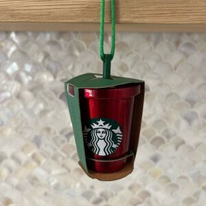 Starbucks 2016 collectible, cold cup ornament, red and green